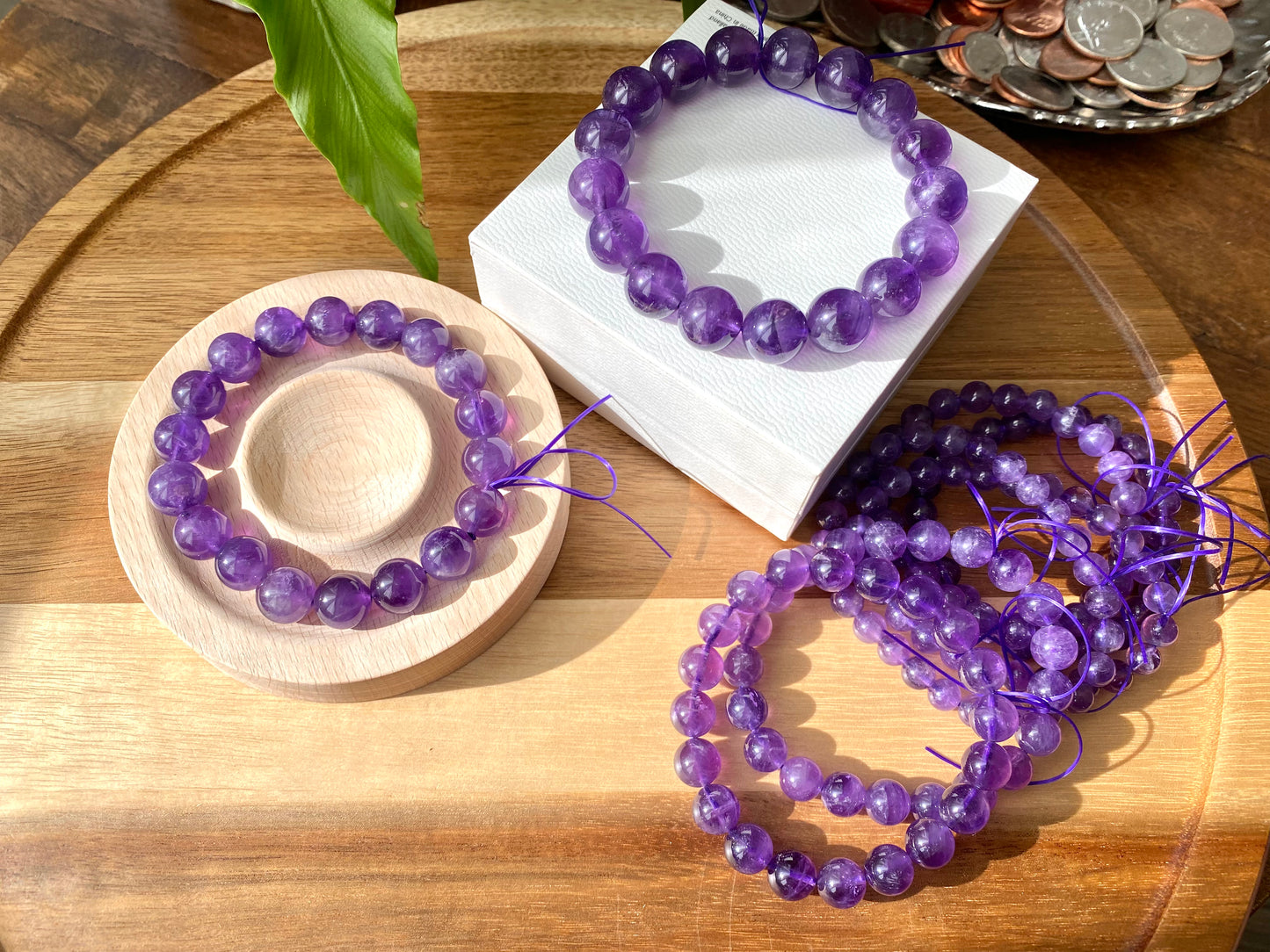AAAA High Quality Natural Amethyst Brazil round bead bracelet,Deep purple  7mm 8mm 9mm 11mm 13mm