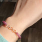 Natural Ruby Red Tourmaline Pink Tourmaline 5mm with white crystal Beaded Bracelet