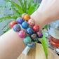 Museum of Art China  lacquer Coated on black and ebony and mother of pearl Bead Bracelet
