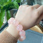 20mm Gym Huge size Natural Rose Quartz,pink crystal Round Bead Bracelet,gift for her sphere on wristen
