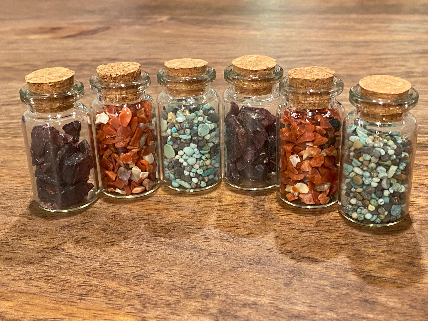 Natural Gemstone Large Chips Wishing Bottle,Crystal Wishing Bottle,Garnet,Red Jade,Turquoise