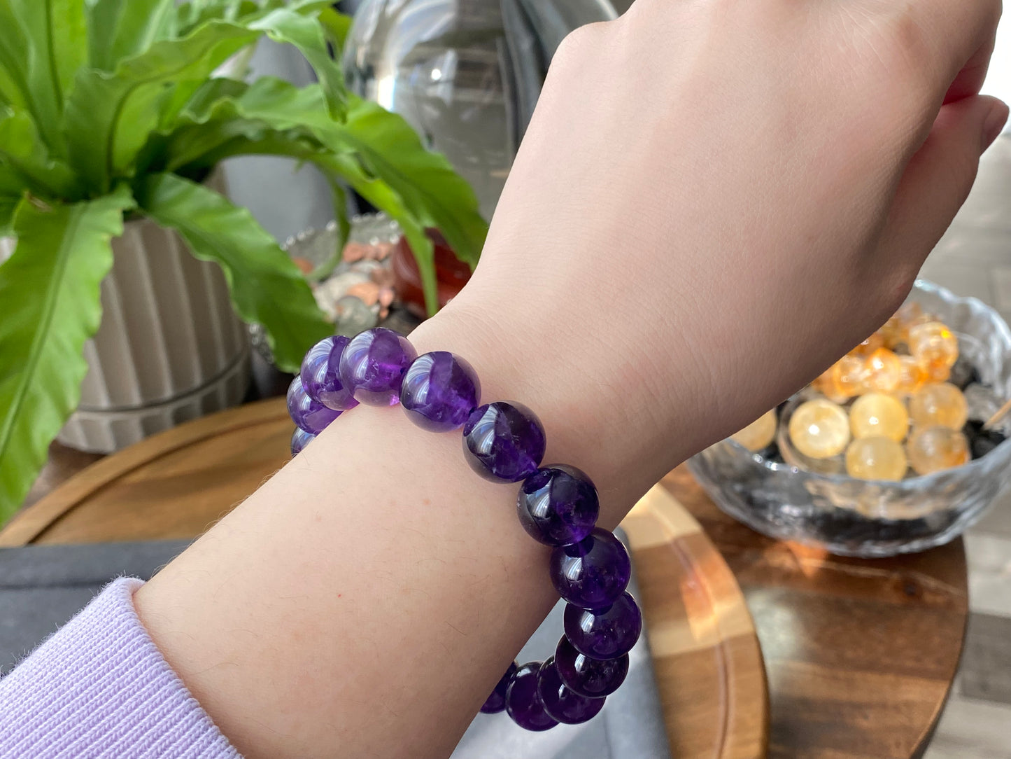 AAAAA High Quality Natural Deep purple  Amethyst Uruguay round meditation bracelet,protective ,nobility 10mm,11mm,12mm,13mm,16mm