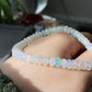 High Quality Natural Rainbow Fire White Opal Donut Sterling silver beaded Bracelet, Gift for her,statement gift