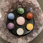 Natural Gemstone 7 Chakra Stones Healing Set with Obsidian Star of David Plate meditation Ornament Decoration