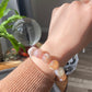 Natural cherry blossom Sakura agate smooth round flower agate grade AAA bead bracelet