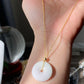 Natural A Donut Hetian Jade,serpentine JadeAdjustable Necklace,Peace Buckle,handmade necklace
