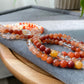6MM/21.25 Inches Long Natural Red Rutilated Quartz Gradient Change,Rabbite Hair Crystal Round Beaded triple Wrap Bracelet,Necklace