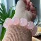 20mm Gym Huge size Natural Rose Quartz,pink crystal Round Bead Bracelet,gift for her sphere on wristen