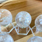 Natural Rainbow in Quartz White Rock Crystal Ball, Crystal point,  White Azeztulite Quartz  Mineral Specimen,Divination sphere Ball