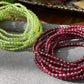3mm+ Natural Faceted diamond Cut Gemstone,Prehnite,Garnet,super shinning Fire illuminate,Triple Wrap Bracelet,Long necklace