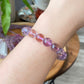 Top Grade Clear Natural Yellow Purple Ametrine Smooth round Polished bead bracelet,gift for her, gift for Mom 6mm 9mm 10mm 12mm