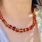 Natural Genuine Baltic Amber square  Bead Necklace mixed size,gift for her ,gift for mother