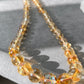Succes and wealth Natural pyramid CitrineDark Yellow Gold Necklace grow with blue needle Mixed size Beaded