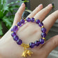 Natural Amethyst design with  Lily of the Valley handmade bracelet,custom bracelet，gift for her