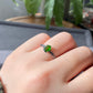 Natural Deep Green Diopside Oval Shape Prong setting Gemstone Ring,Adjustable Ring，gift for her