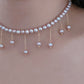 Natural freshwater pearls lavender pink dangle drop choker necklace,handmade necklace,wedding gift,Bridesmaid Gifts