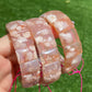 AAAA Clear colorful  Grade Nature Sakura Agate cherry blossom flower agate Rectangle bangle bracelet,gift for her