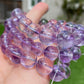 Big beads Top Grade Clear Natural Deep Purple Quartz Rutilated Pyramid Inside half-pot purple rutilated Round rabbit hair Bracelet,gift for her, gift for him