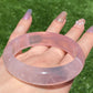 TOPPEST Silky Fire illuminate Rose Quartz Bangle Bracelet,gemstone Rose Quartz Crystal Bangle,gift for her,gift for Mother,Lover