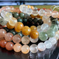 Natural Rainbow Rutilated  Quartz gemstone Fortune and Lucky  Healing bead bracelet
