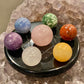 Natural Gemstone 7 Chakra Stones Healing Set with Obsidian Star of David Plate meditation Ornament Decoration