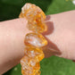 Succes and wealth Natural pyramid Citrine irregular Rock Cystal Dark Yellow Gold Bracelet grow with blue needle,handmade bracelet