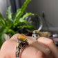 Genuine Natural Dominican Amber High Rare Grade Smooth Round Sterling silver setting, Victorian Chrome Hearts Mid-century Style Ring
