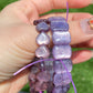 AAAA grade cat eyes luxury natural purple Lepidolite Heart shape bracelet, Mica Rutilated Quartz gift for her,Valentine's Day