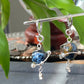 Natural High Grade Blue Pietersite flash lacy shinning Star 14K white gold wire Space planet Removable Earring Pendant