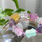 Natural Unicorn FLuorite Hand Craved  twin lotus flowers on one stalk,devoted married couple Beaded Bracelet, gift for her,Valentine's Day Gift