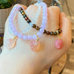 natural raw yanyuan agate Hand Carved cat paw,kitten paw bracelet charm necklack charm