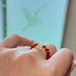 Natural Myanmar Blood amber with Hetian Jade bead elegant handmade ring,gift for her,gift for him