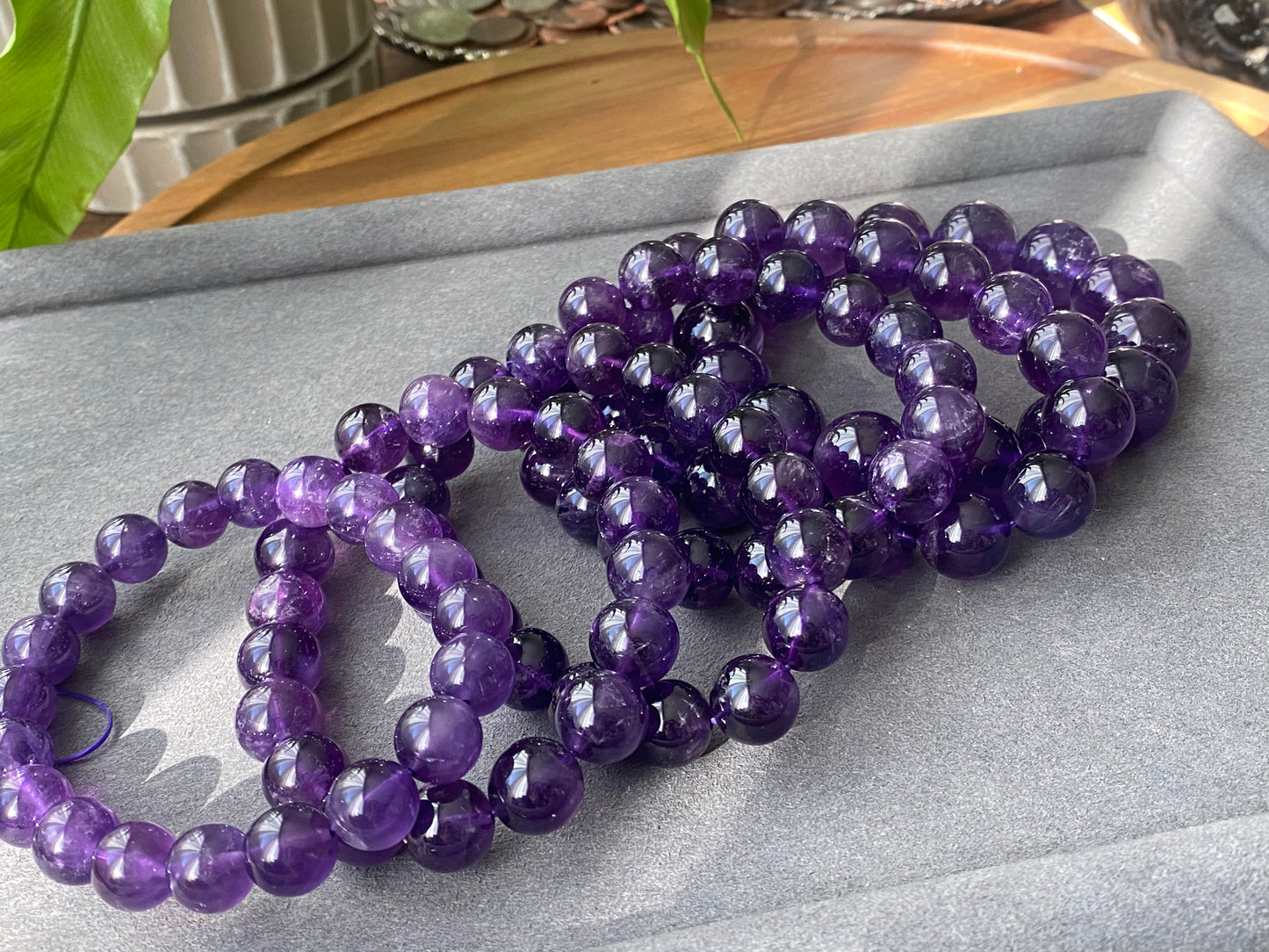 AAAAA High Quality Natural Deep purple  Amethyst Uruguay round meditation bracelet,protective ,nobility 10mm,11mm,12mm,13mm,16mm