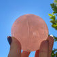 Hight grade 76MM Natural Rose quartz Sphere，Quartz Crystal Ball,Crystal Healing Divination ball,Led light stander