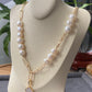 Vintage style freshwater Baroque Pearl purple blue fire shining 14K gold filled necklace multiple wear