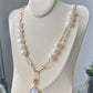 Vintage style freshwater Baroque Pearl purple blue fire shining 14K gold filled necklace multiple wear