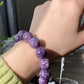 15mm Top Grade Genuine Natural High Grade Silk Shin Purple Charoite,Cat Eyes round Shape Beaded Bracelet