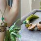 Hand Carving Natural wood Hollow see though Fragrance Balm Extensioner Hanger Diffuser