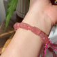 AAAA Grade Rainbow Fire Natural Strawberry quartz  Barrel Round Bead bracelet Joy,healing crystal