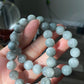 10mm+ Hight Rare grade Natural Gray Blue Rutilated Quartz smooth round Bead bracelet, gift for her , gift for him