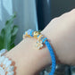 Handmade Bracelet, peach flower, cherry blossom braided rope bracelet,gift for her,gift for him