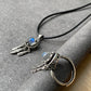 Vintage style Natural moonstone Blue Labradorite  Dreamcatcher Necklace and Ring set