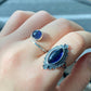 Natural High Rare Grade Marquise Bloodshot Iolite，Cordierite，Dichroite Mid century modern Vintage Sterling Silver Ring,weight lose gemstone