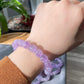 Natural Amethyst Light Purple ,Violet,Lavender,Purplevine,Trendy Purple tone short barrel Bracelet
