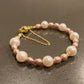 Natural Freshwater Pearl White round 8-9MM mix with Purple pink Freshwater pearls Bracelet,wedding Bracelet