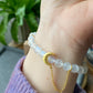 Natural Sri Lanka Moonstone with yanyuan Agate rabbit, bunny Moon chain Bead Bracelet,gift for her,gift idea