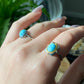 Genuine Natural Larimar Raw Larimar statement gemstone oval shape Sterling Silver women men ring