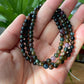 AAAA Grade Gradient Black rose Tourmaline smooth round beaded necklace include Blue 5mm+