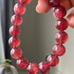 AAAA Natrual Pigeon's Blood strawberry quartz with full shinning seeds round bead bracelet,handmade bracelet 10MM