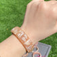 AAAA Clear colorful  Grade Nature Sakura Agate cherry blossom flower agate Rectangle bangle bracelet,gift for her
